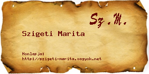 Szigeti Marita névjegykártya